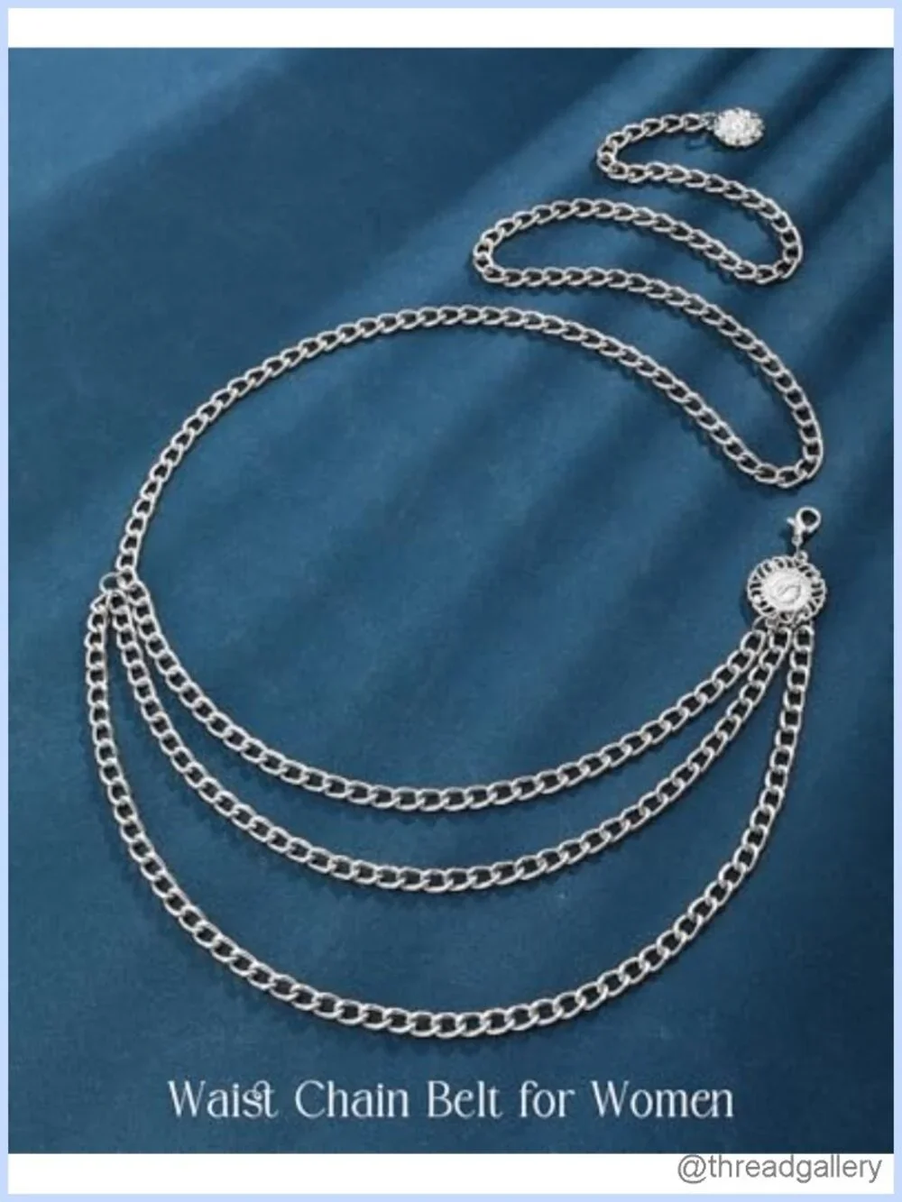 Multilayer Metal Chain Waist Belt Adjustable Dress Accessory